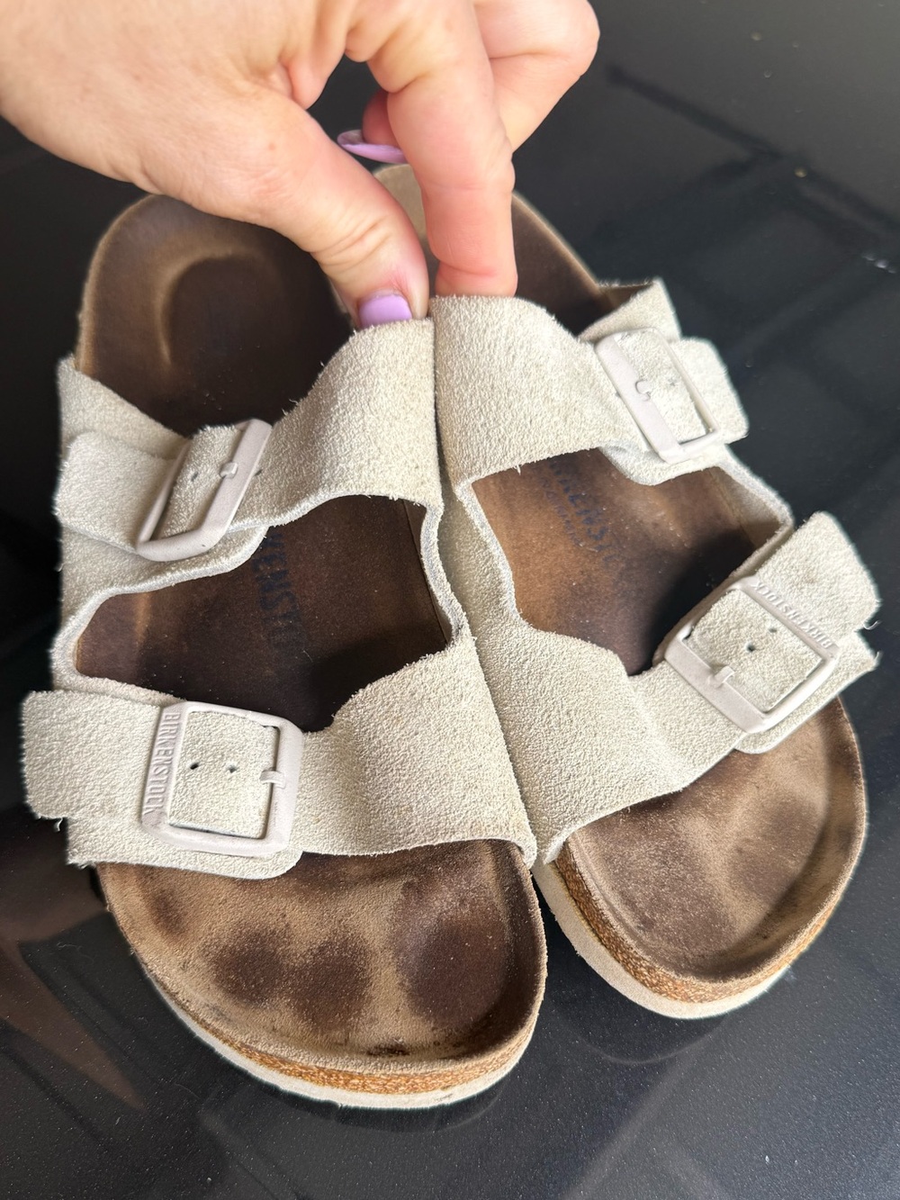 BIRKENSTOCK | Suede Double Buckle Slip-On Sandals